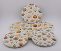 AI24041C  Beachlife Shell collection  Round Ceramic Coasters- Set of 6, colourful, gift for all occasions, six unique designs.