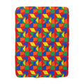 Cubist Block Quilt Sherpa Fleece Blanket – Cubist Geometric Pattern