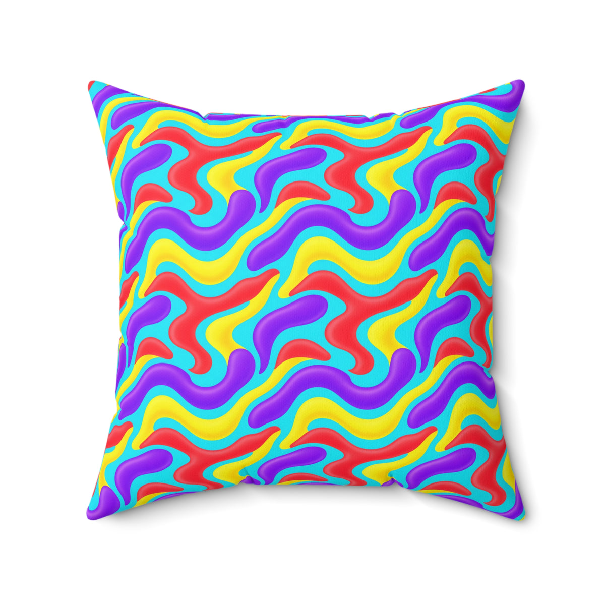 Liquid Band Ripple Faux Suede Cushion – Op-Art Fluid Bands Pattern