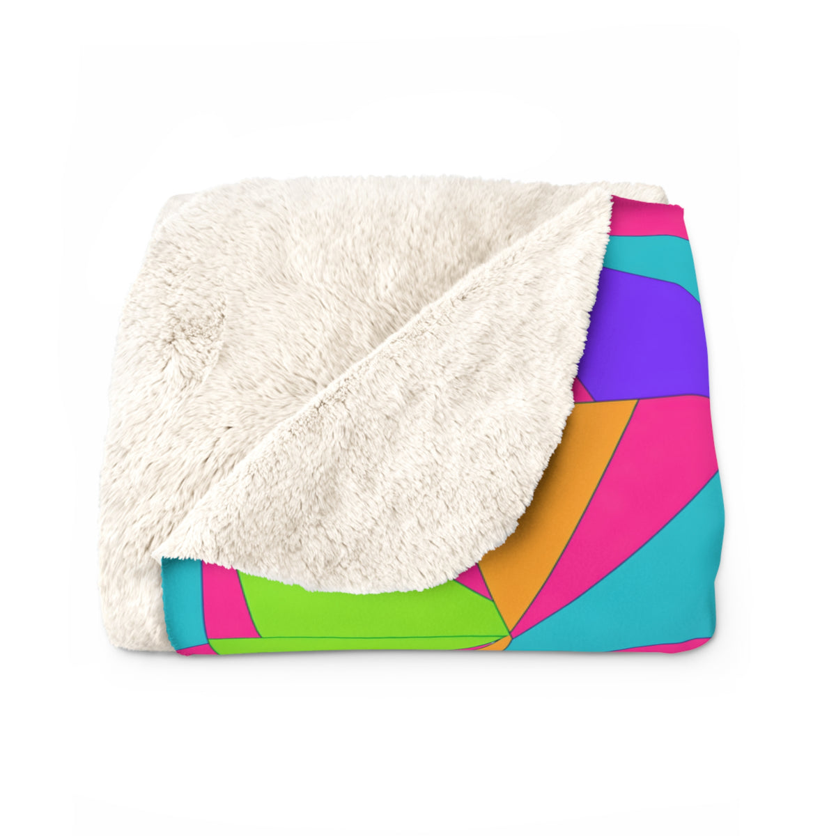 Cubist Sunburst Blocks Sherpa Fleece Blanket – Tropical Punch