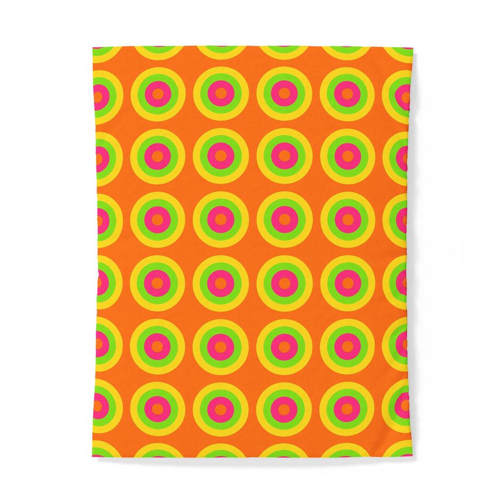 Giant Op-Art Jewel Rings Cotton Duvet Cover – Hot Citrus Festive