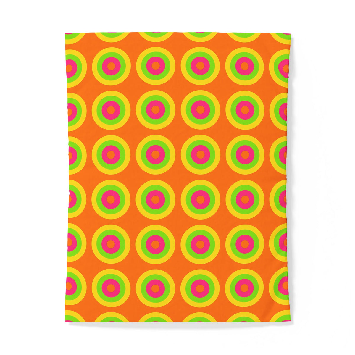 Giant Op-Art Jewel Rings Cotton Duvet Cover – Hot Citrus Festive