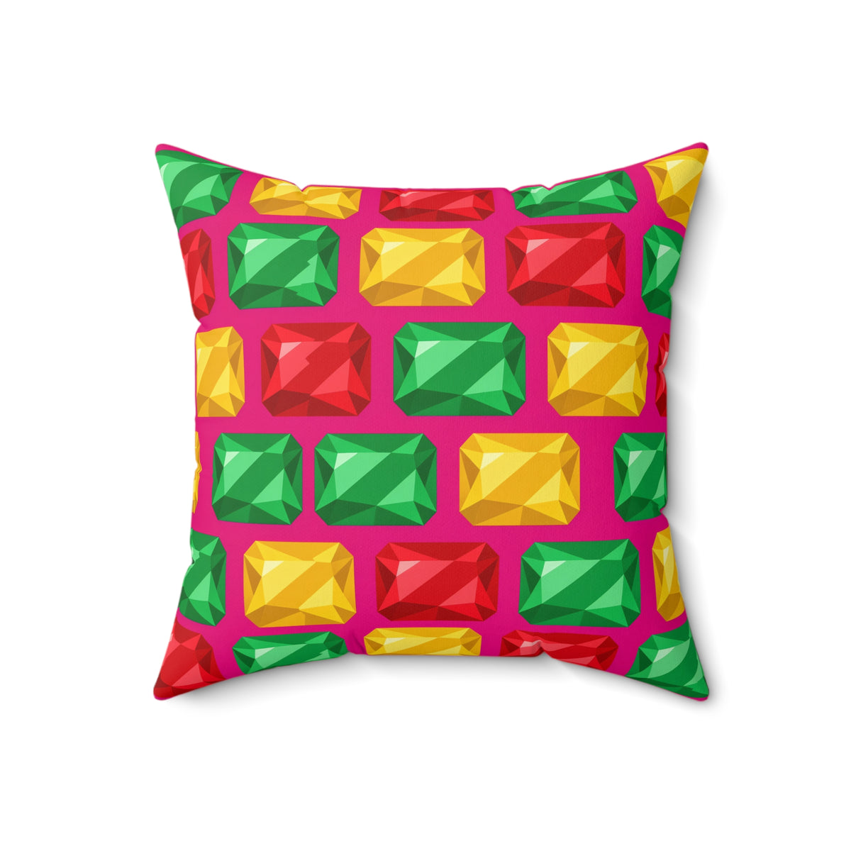 Big Stacked Gem Bars Faux Suede Cushion – Geometric Blocks Pattern