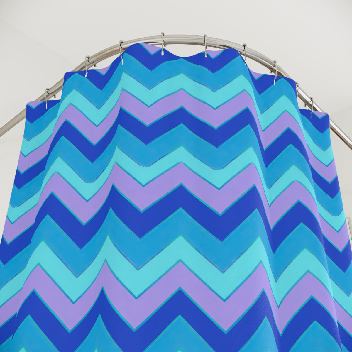 Jewel Chevron Bands Shower Curtain – Ice Jewel
