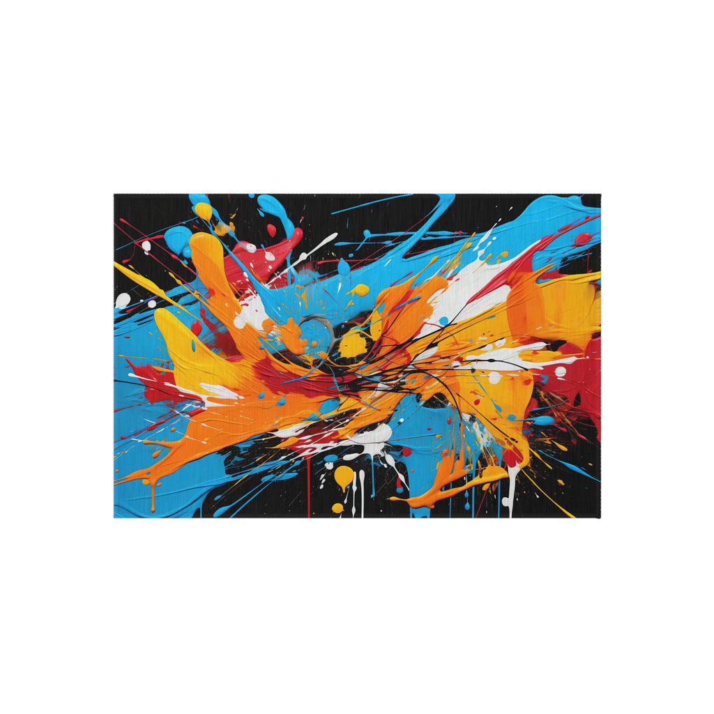 Electric Paint Splash Outdoor Rug – Bold Abstract Art