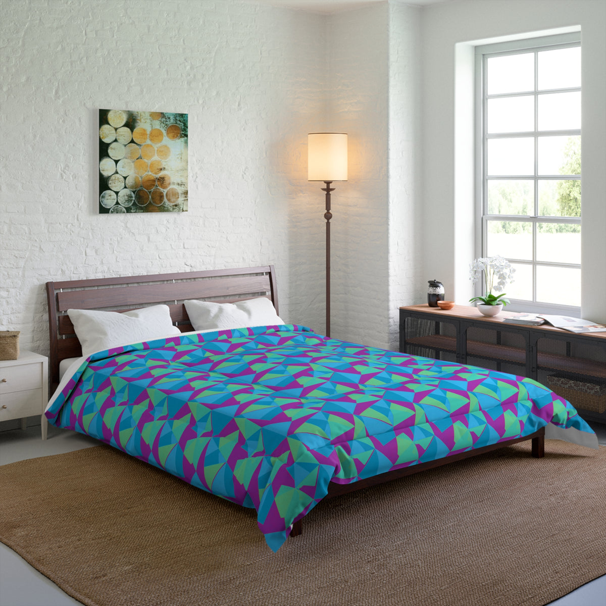 Faceted Panels Comforter – Ice Jewel