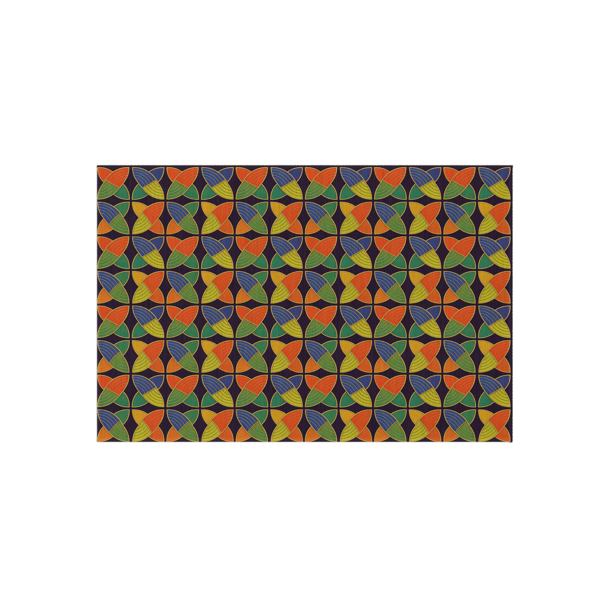 Woven Petal Quatrefoil Outdoor Rug – Kaleidoscopic Deco Pattern