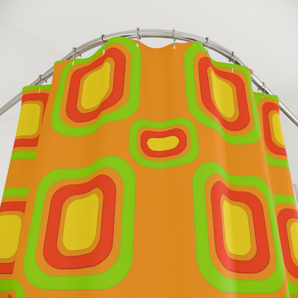 Big Ripple Squares Shower Curtain – Hot Citrus