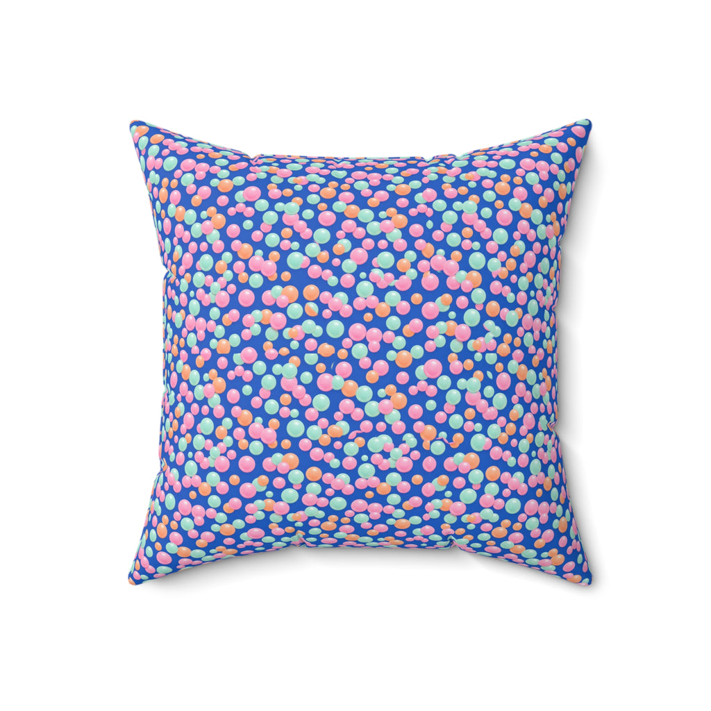 Bubble Cluster Pop Faux Suede Cushion – Soft Abstract Pattern