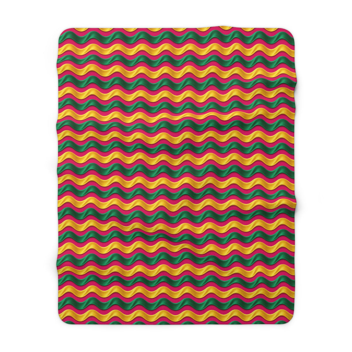 Satin Wave Bands Sherpa Fleece Blanket – Ribbon Waves Pattern