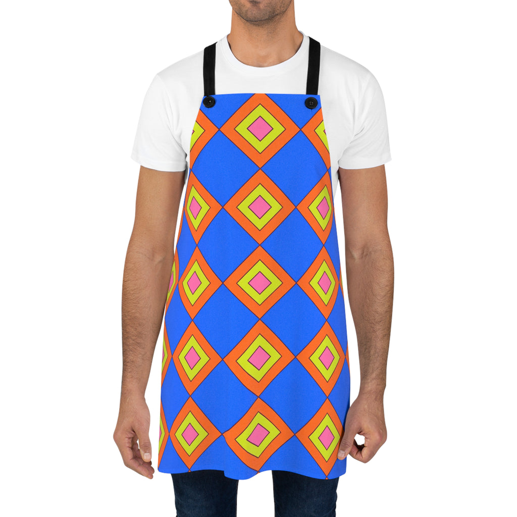 Pop Diamond Checks Apron – Op-Art Pattern