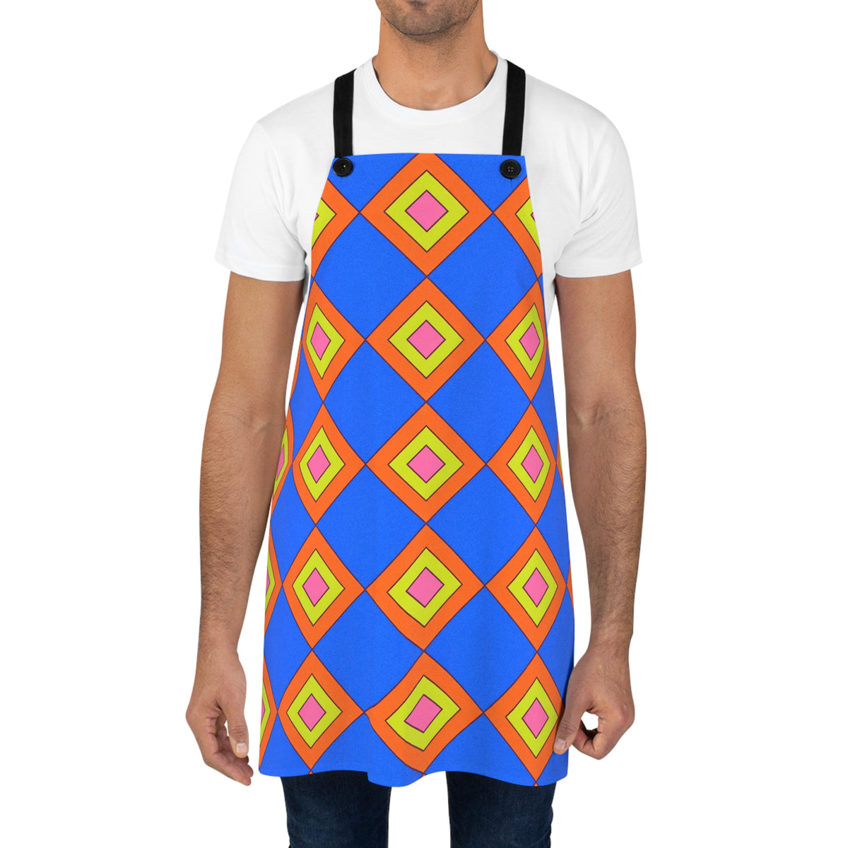 Pop Diamond Checks Apron – Op-Art Pattern