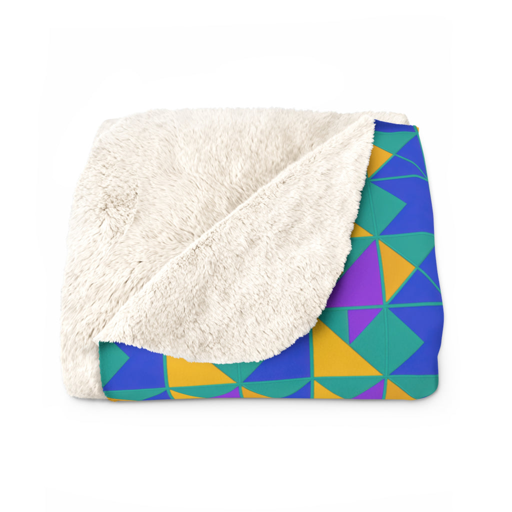 Jewel Block Quilt Sherpa Fleece Blanket – Peacock Jewel