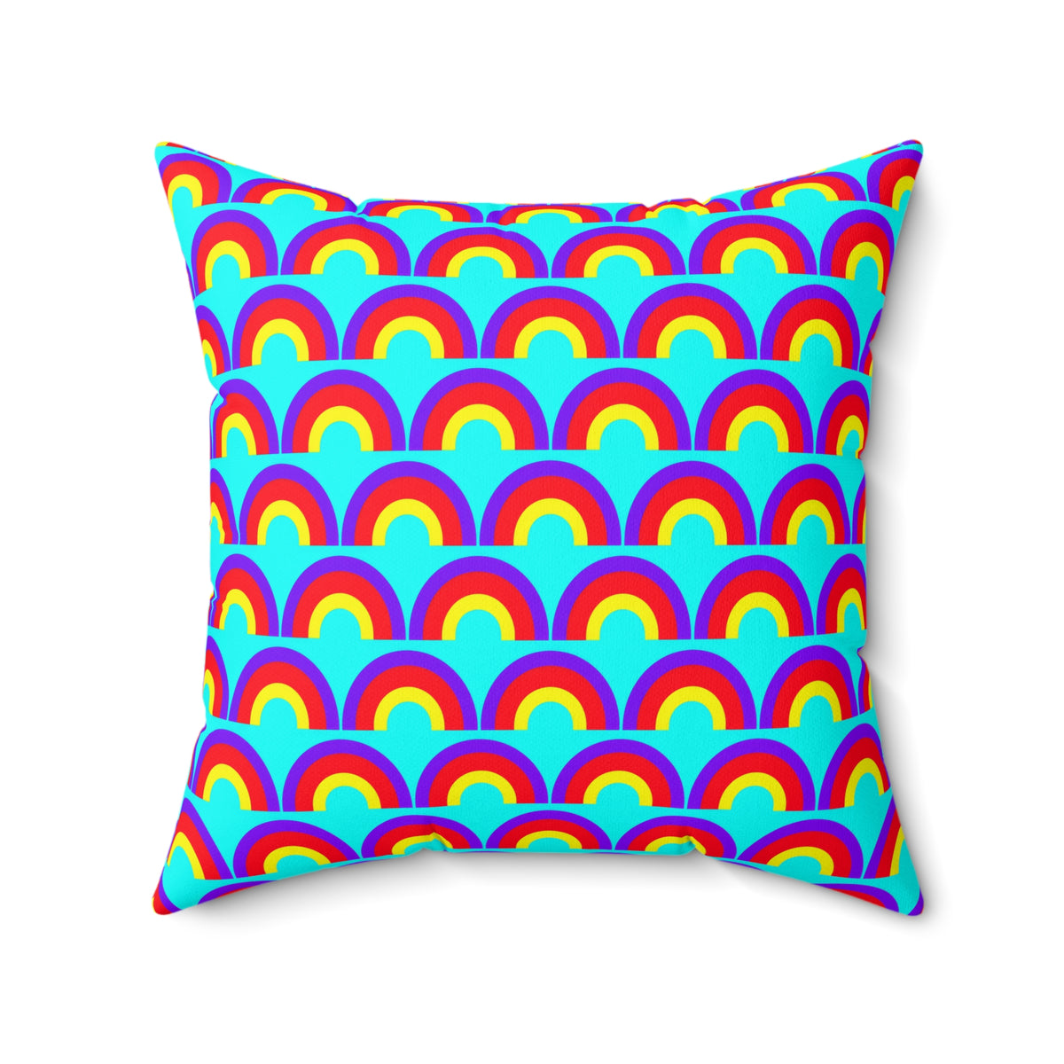 Chromatic Scallop Ripple Faux Suede Cushion – Op-Art Scallops Pattern