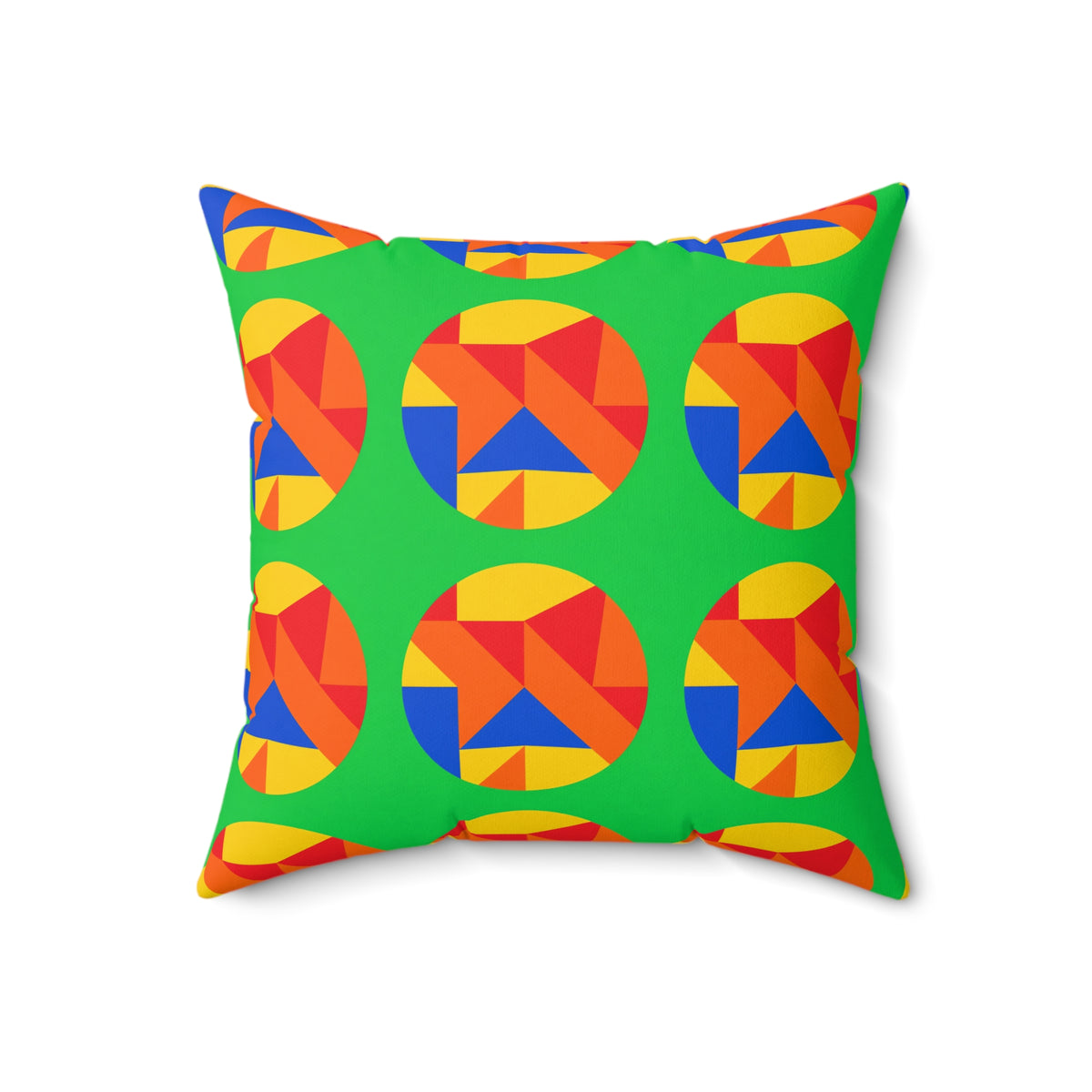Broken Circle Planes Faux Suede Cushion – Cubist Abstract Pattern