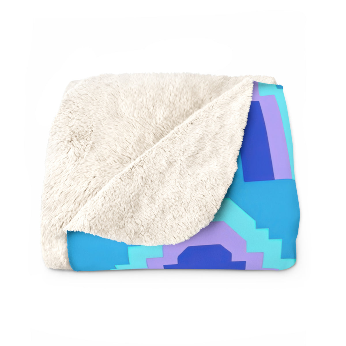 Grand Stepped Arches Sherpa Fleece Blanket – Ice Jewel