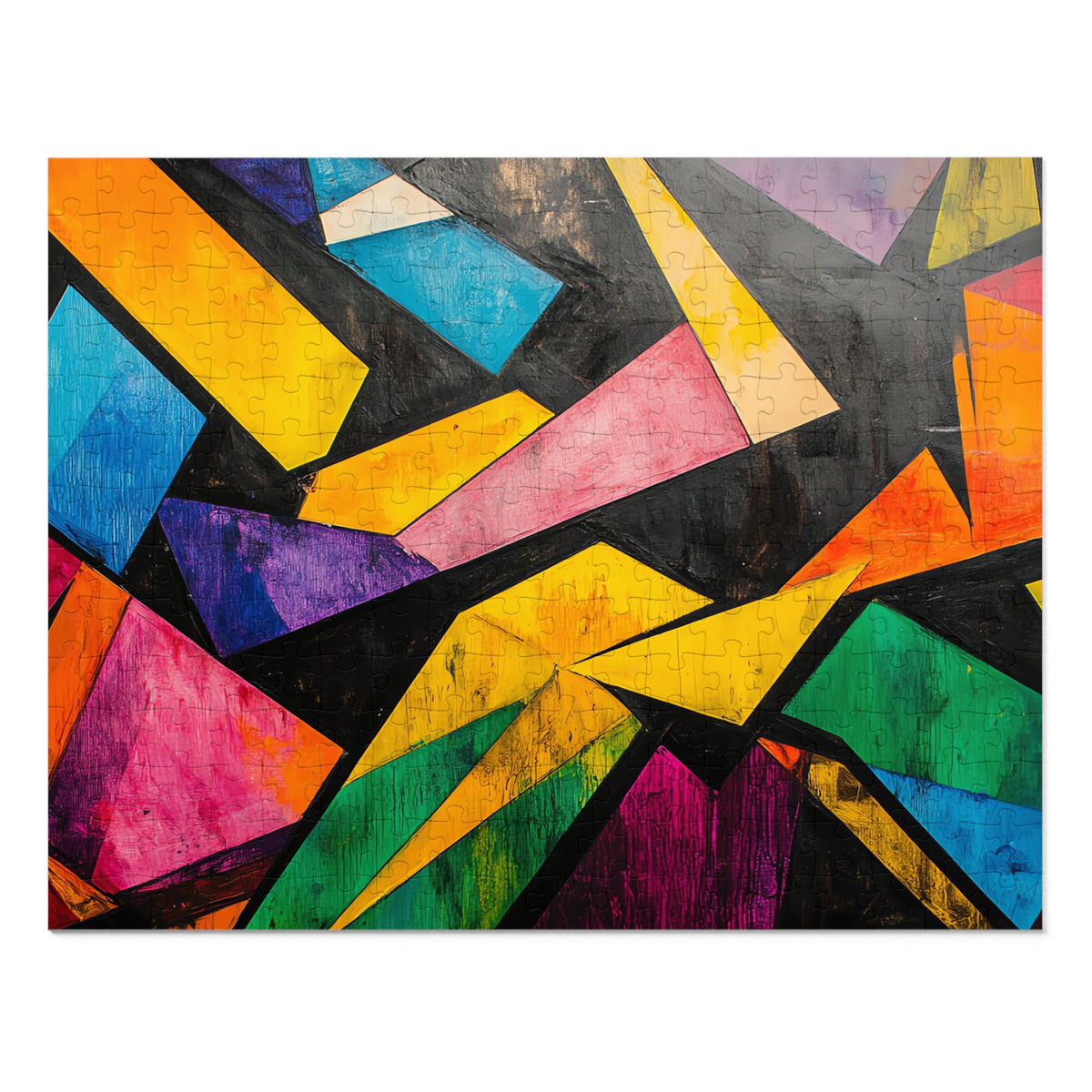 Shattered Prism Geometry Jigsaw Puzzle with Tin – Geometric Abstract Art