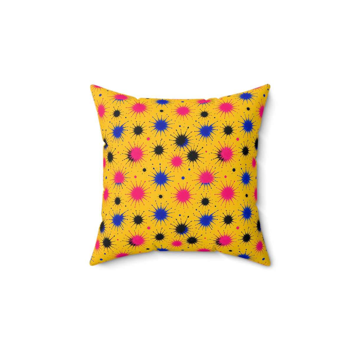 Splash Crowns Faux Suede Cushion – Ink Splash Pattern