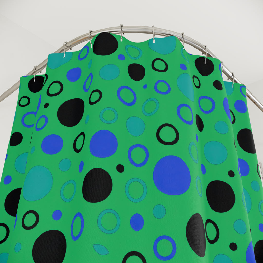 Bubble Outlines Shower Curtain – Ocean Jewel