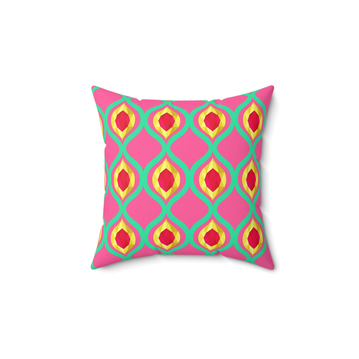 Grand Gold Ogee Lattice II Faux Suede Cushion – Candy Christmas