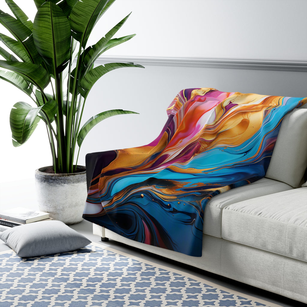 Gilded Fluid Swirl Sherpa Fleece Blanket – Fluid Pour Art