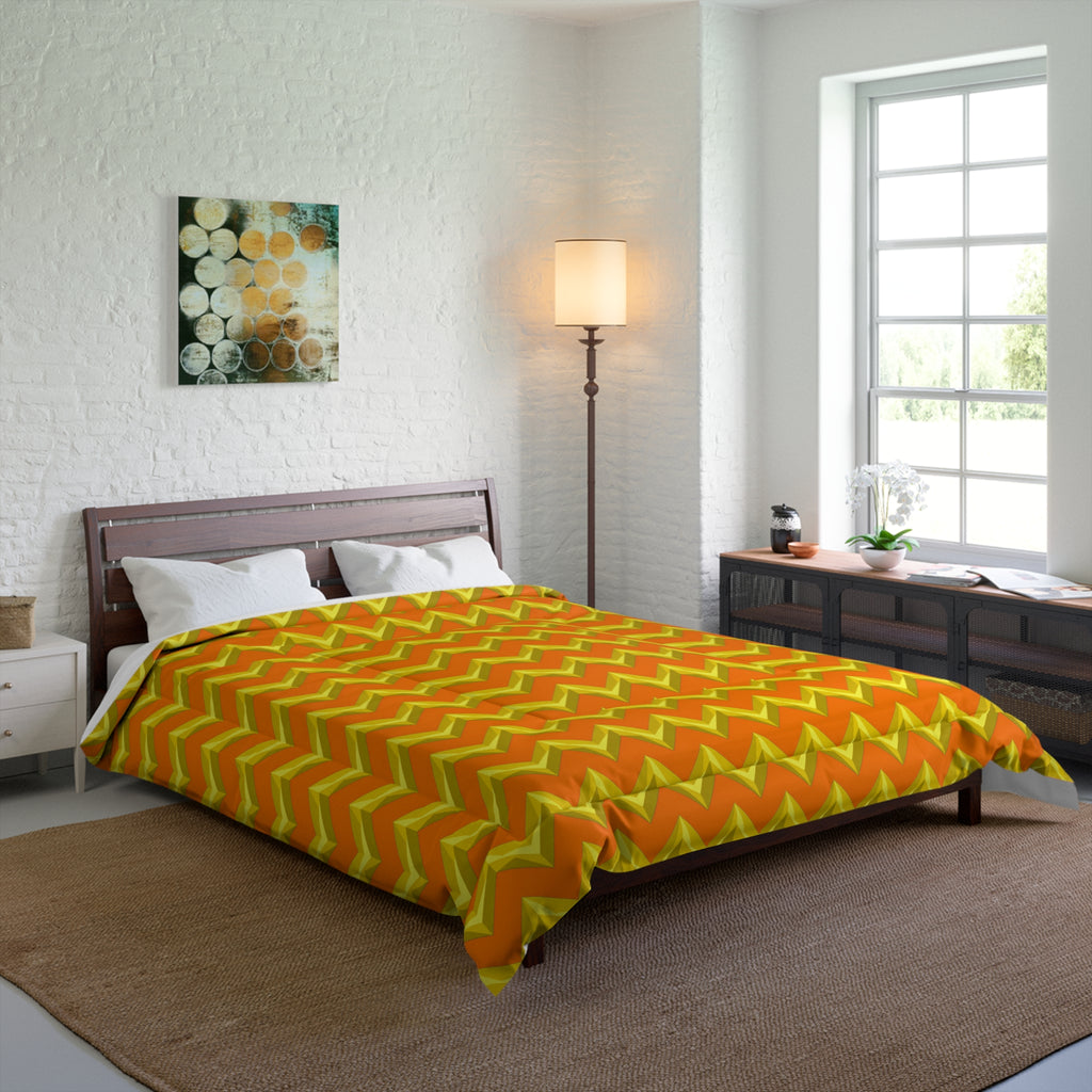 Broad Cut-Gem Chevrons Comforter – Hot Citrus Festive