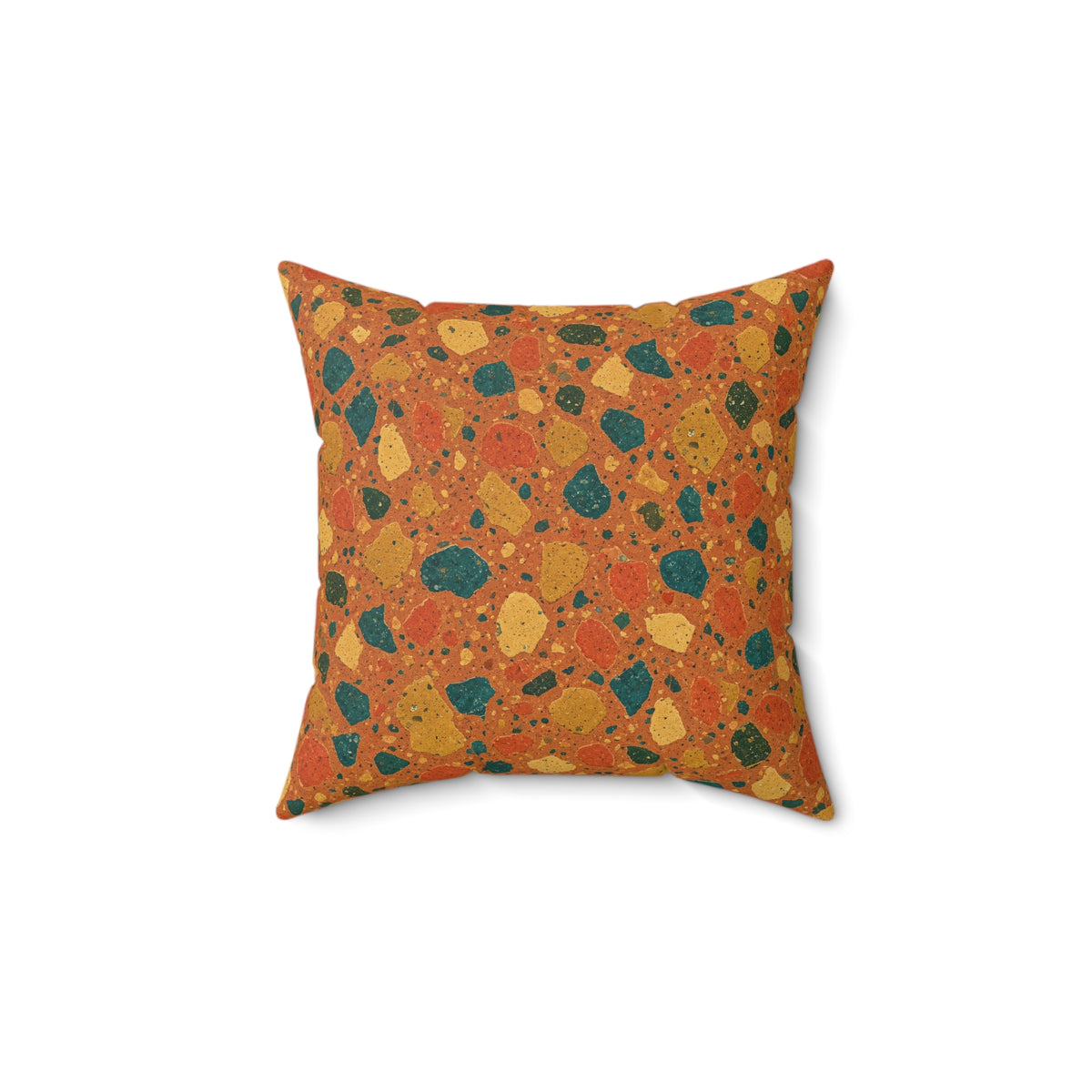 Macro Chip Mix Faux Suede Cushion – Terrazzo Pattern