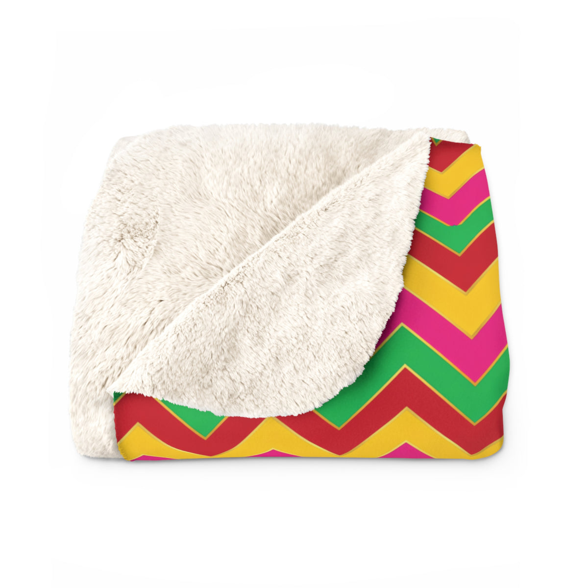 Jewel Chevron Bands Sherpa Fleece Blanket – Chevron Geometric Pattern