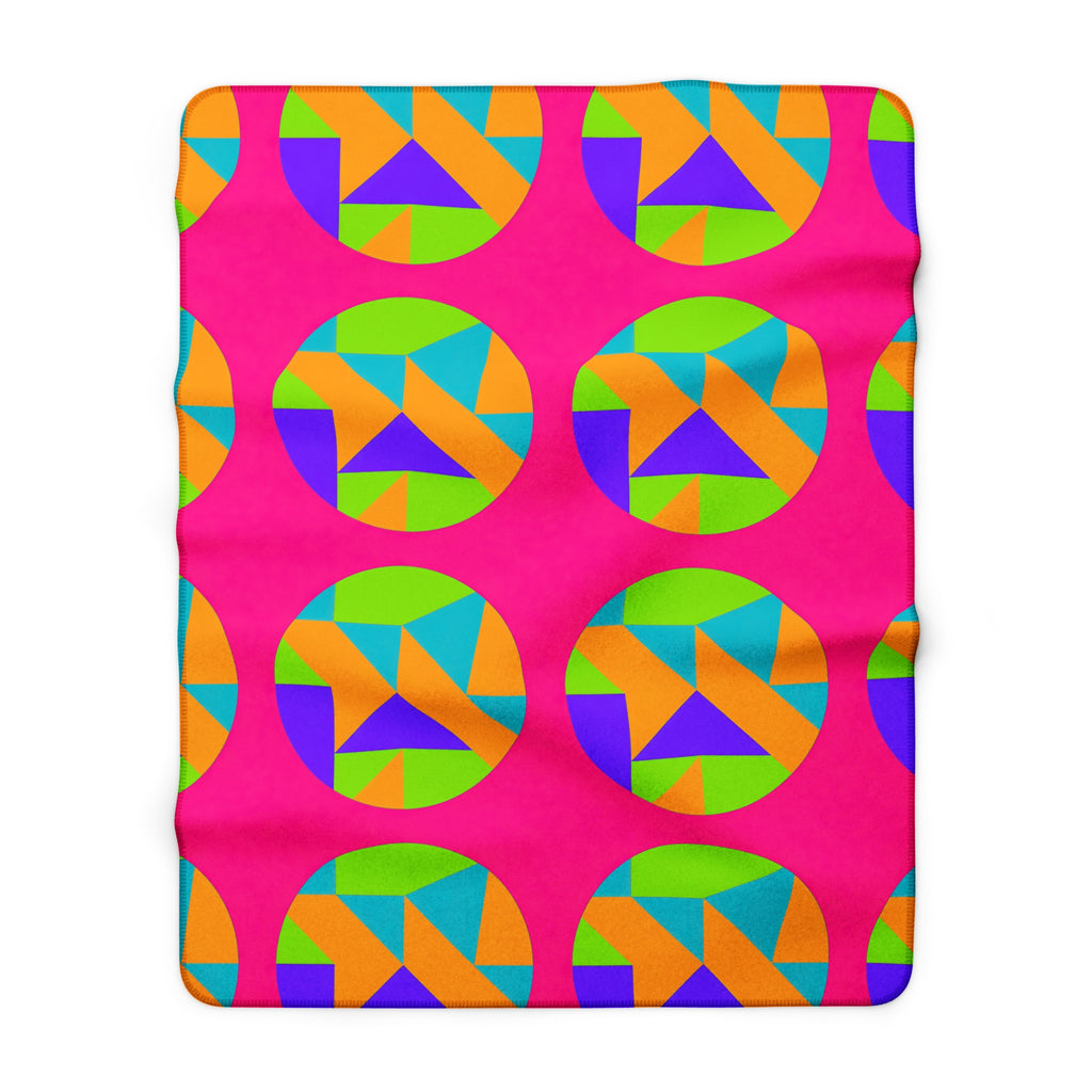 Broken Circle Planes Sherpa Fleece Blanket – Tropical Punch