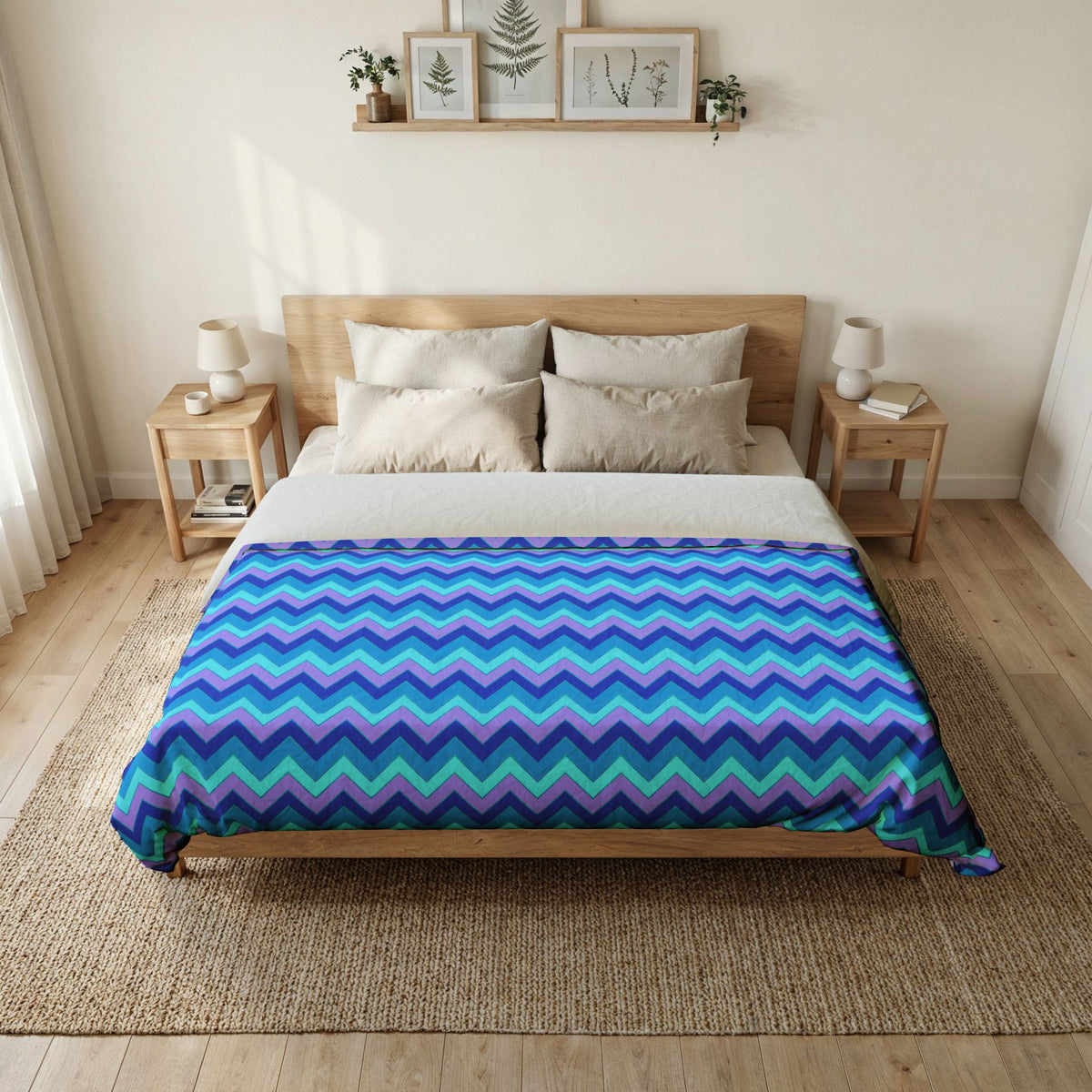 Jewel Chevron Bands Cotton Duvet Cover – Ice Jewel