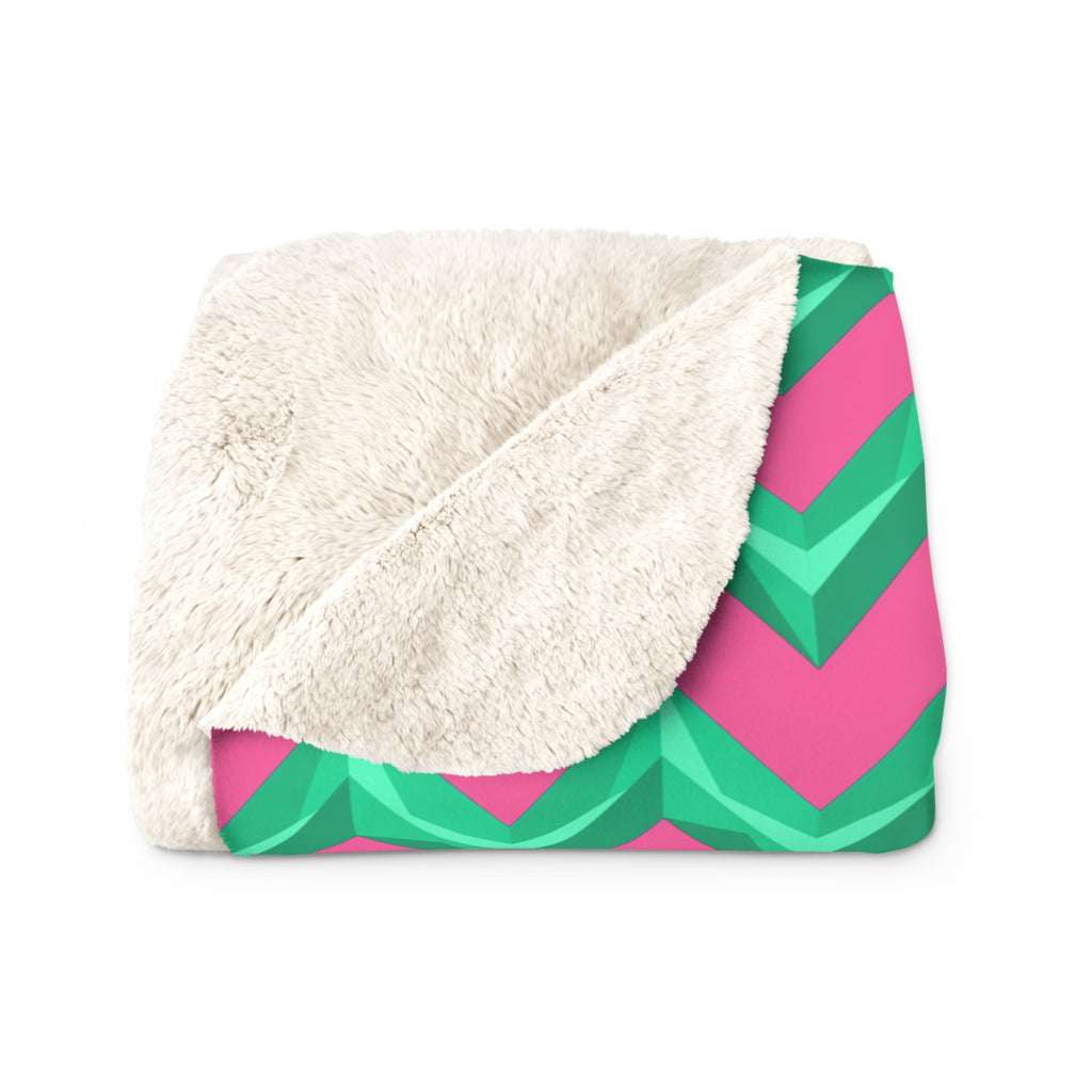 Broad Cut-Gem Chevrons Sherpa Fleece Blanket – Candy Christmas