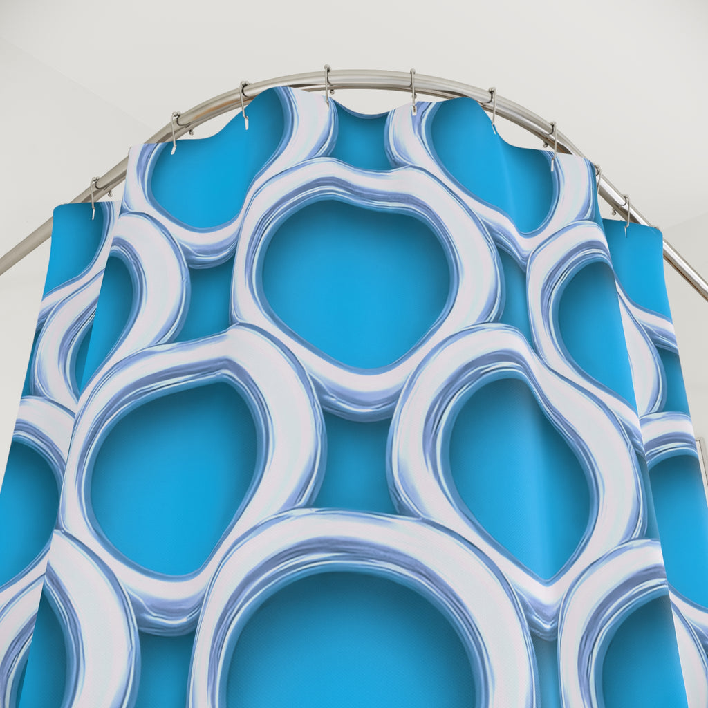 Big Gold Ring Weave Shower Curtain – Ice Jewel