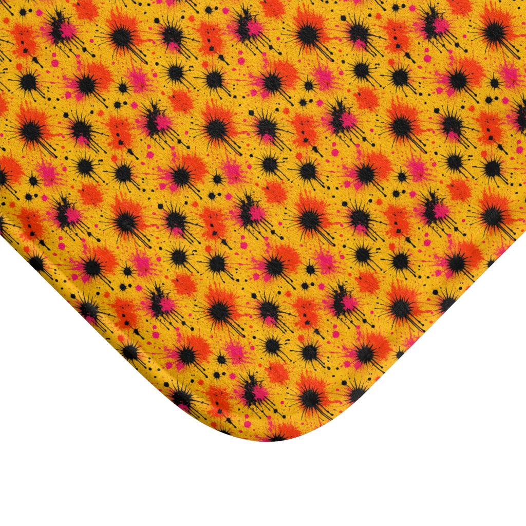 Black Ink Burst Bath Mat – Ink Splash Pattern