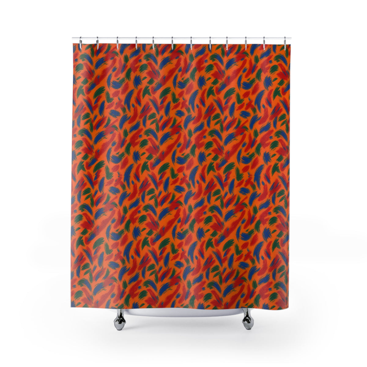 Layered Gesture Scribbles Shower Curtain – Gestural Abstract Pattern