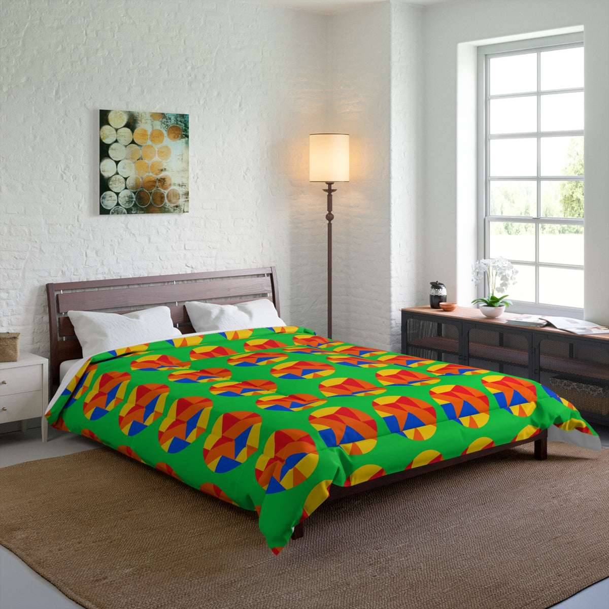 Broken Circle Planes Comforter – Cubist Abstract Pattern