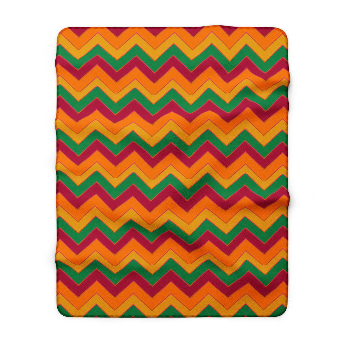 Jewel Chevron Bands Sherpa Fleece Blanket – Cranberry Spice