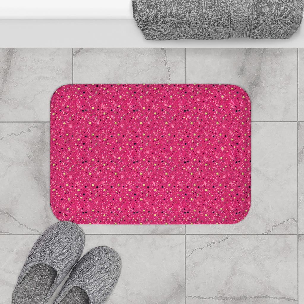 Pink Spray Field Bath Mat – Candy Pop on Raspberry