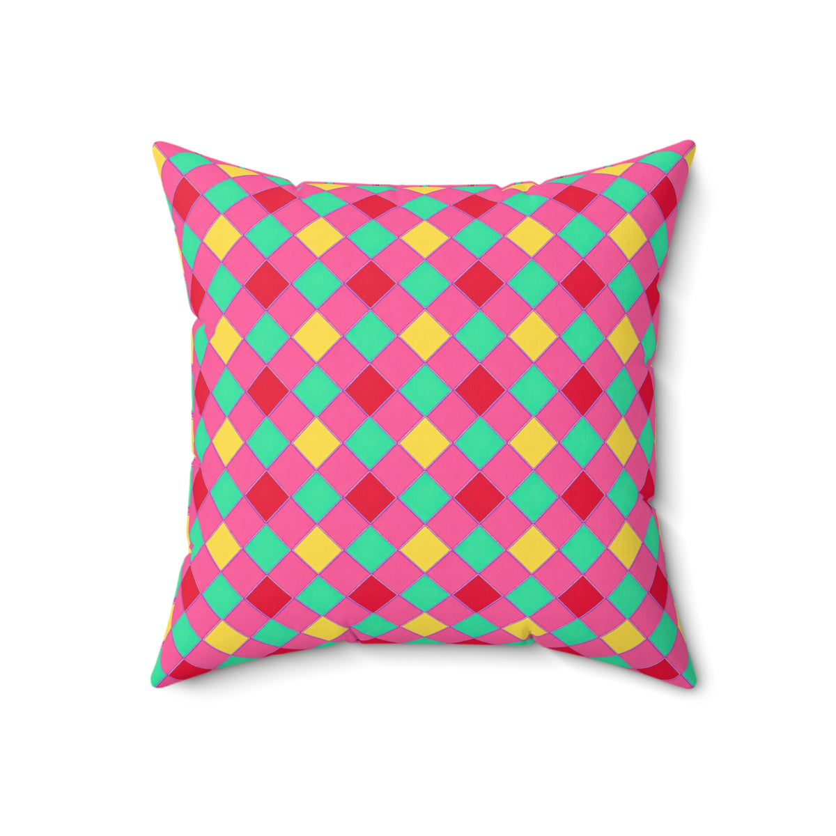 Jewel Harlequin Check Faux Suede Cushion – Candy Christmas
