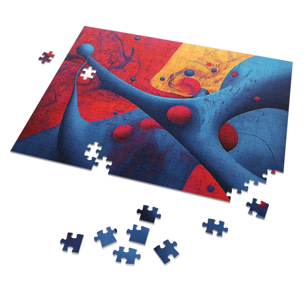 Surreal Red Flow Jigsaw Puzzle with Tin – Surreal Abstract Art