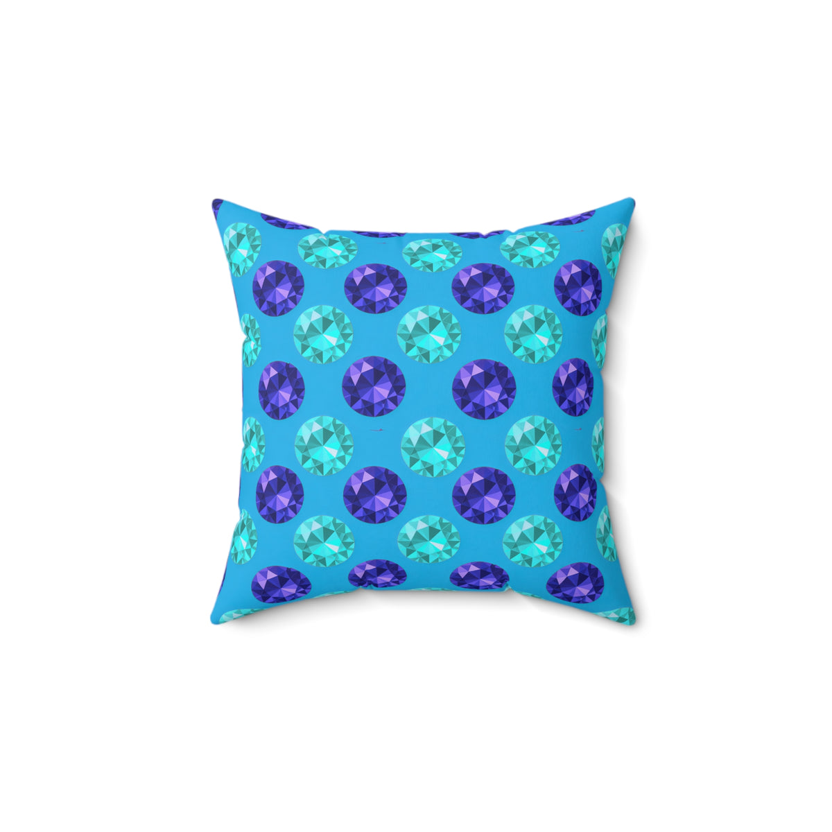 Half-Drop Gem Grid Faux Suede Cushion – Ice Jewel