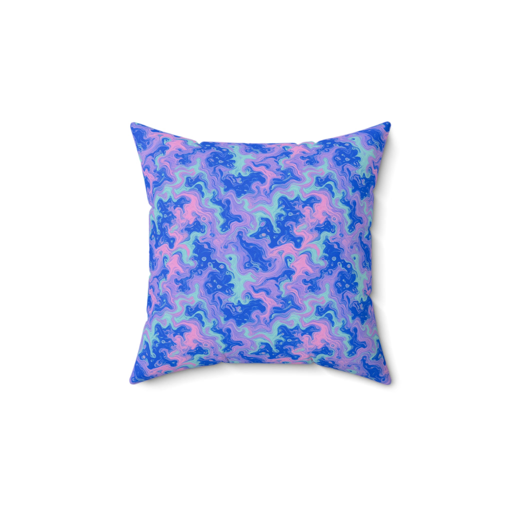 Candy Marble Veins Faux Suede Cushion – Candy Marbling Pattern