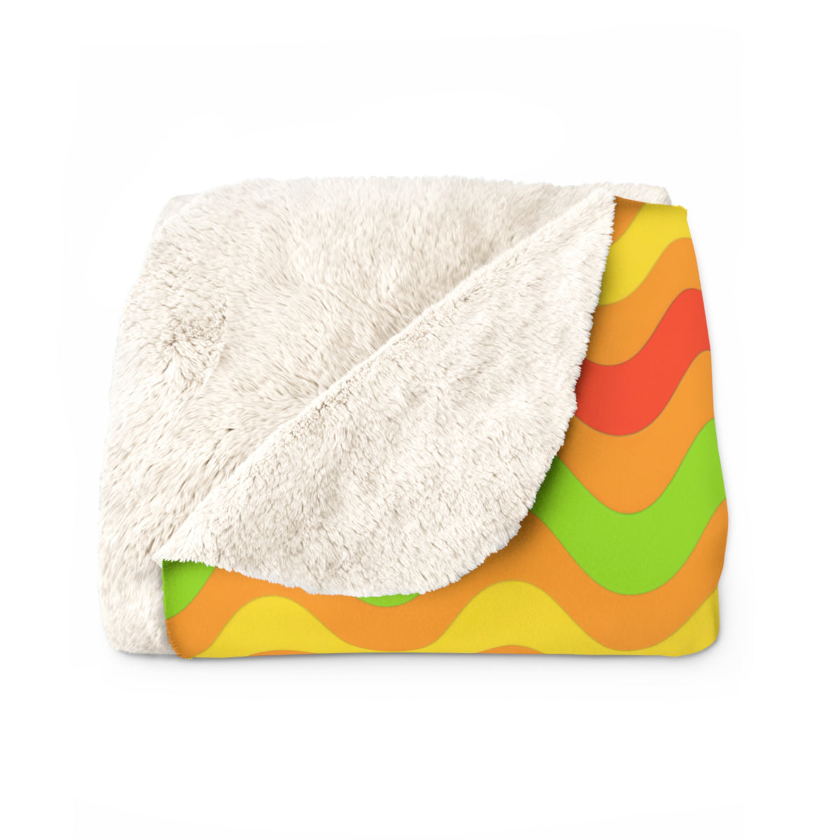 Big Ripple Chevrons Sherpa Fleece Blanket – Hot Citrus