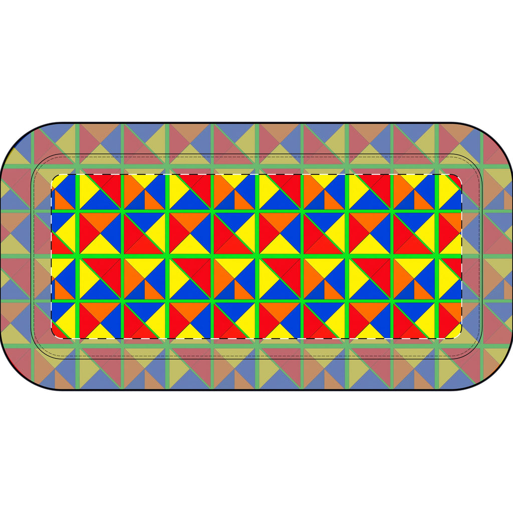 Split Square Fiesta Pencil Case – Cubist Geometric Pattern