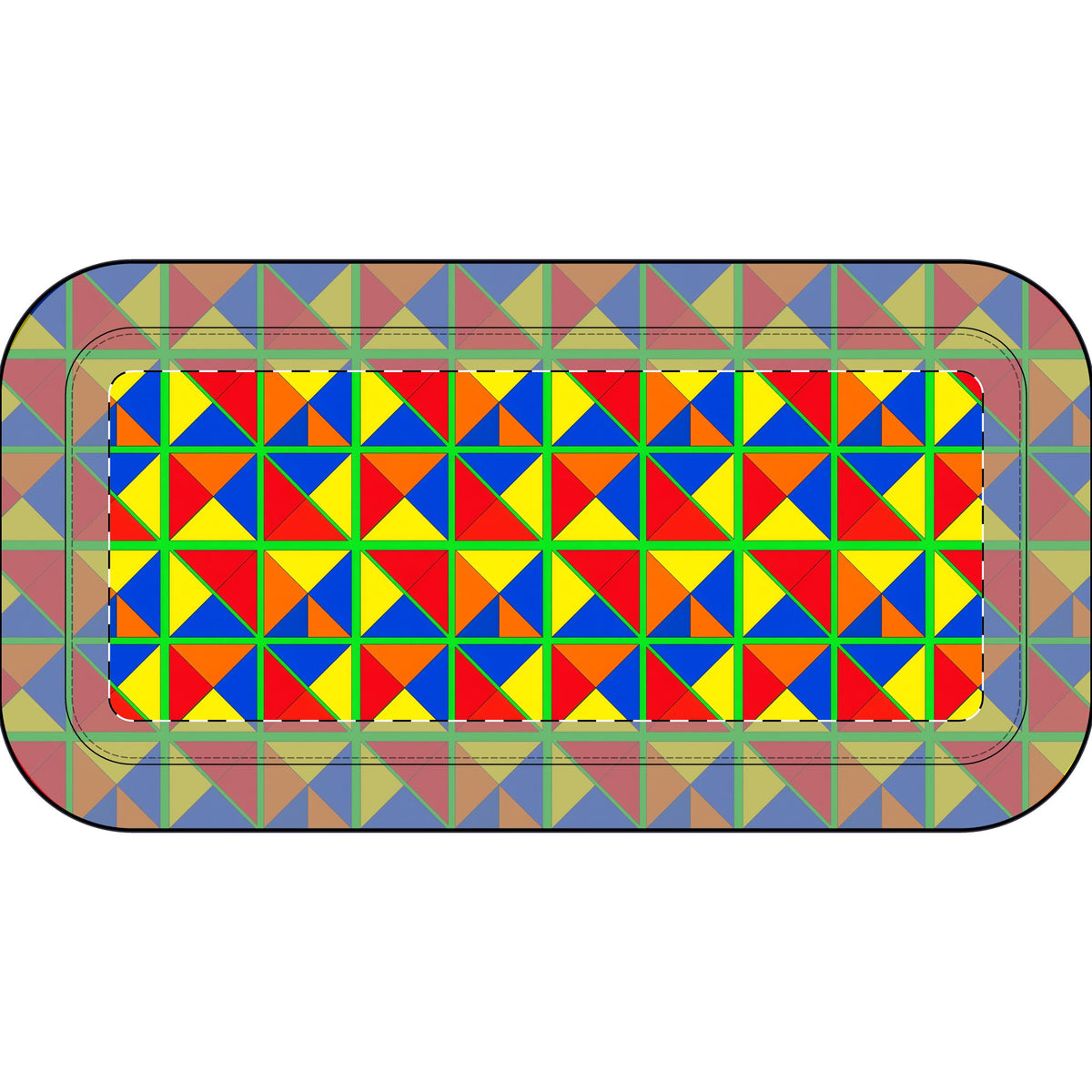 Split Square Fiesta Pencil Case – Cubist Geometric Pattern