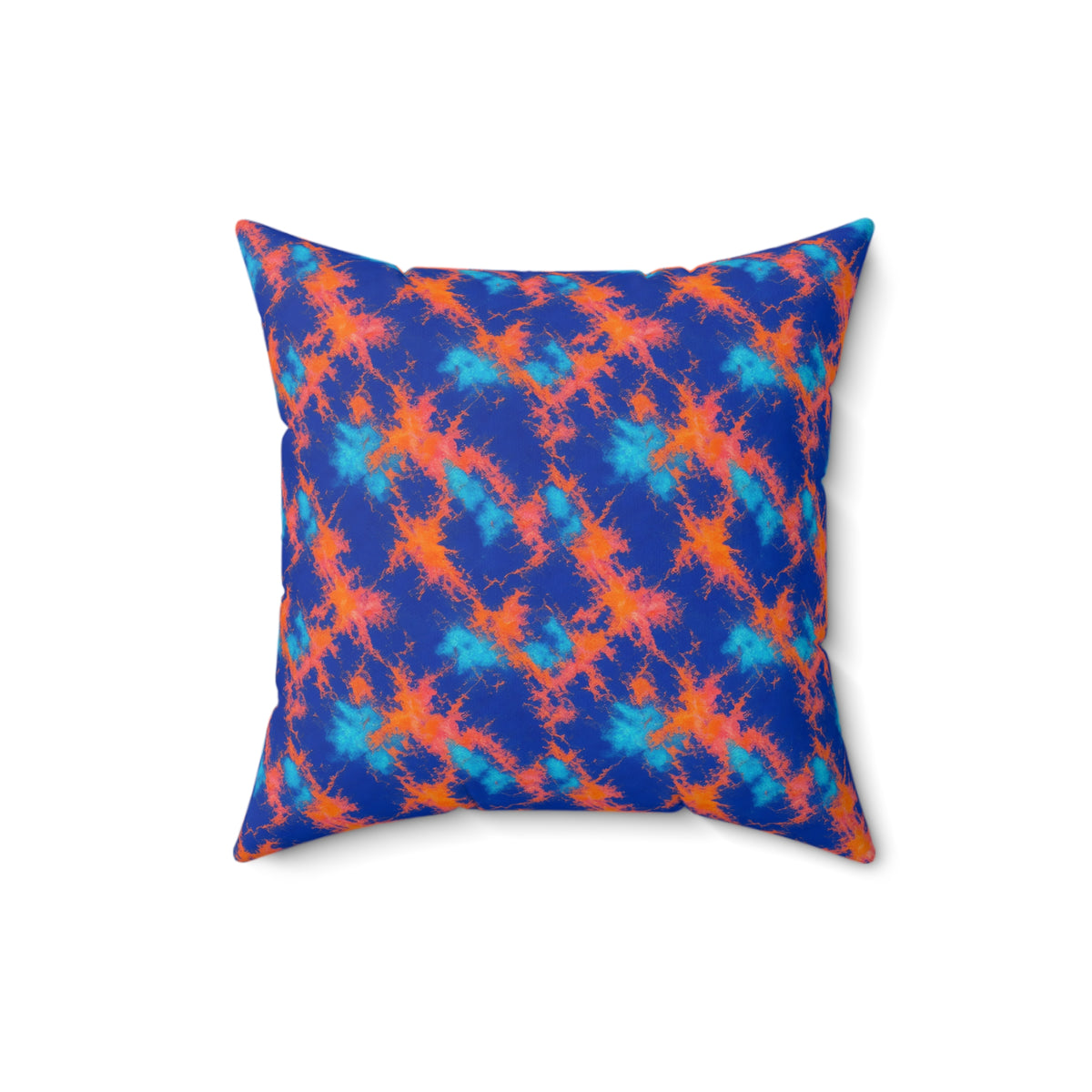 Crumple Neon Marble Faux Suede Cushion – Ice Dye Pattern