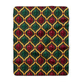 Radiant Gold Lattice Sherpa Fleece Blanket – Art Deco Pattern