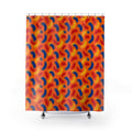 Sweeping Arcs Shower Curtain – Expressionist Brushstroke Abstract Pattern