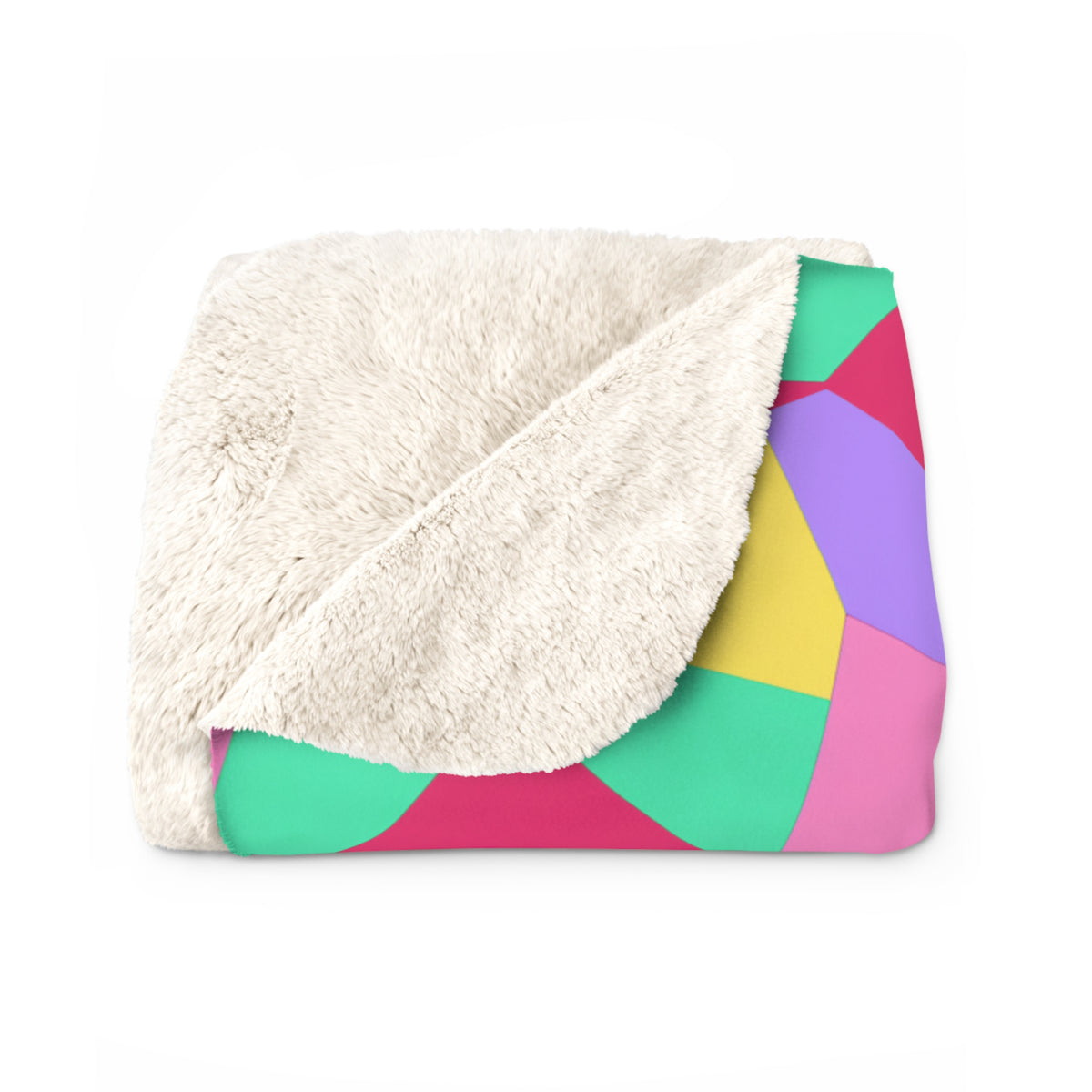 Grand Fractured Rhombus Sherpa Fleece Blanket – Candy Pop on Raspberry