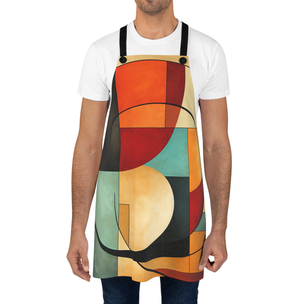 Bauhaus Arc Composition Apron – Mid-Century Geometric Art