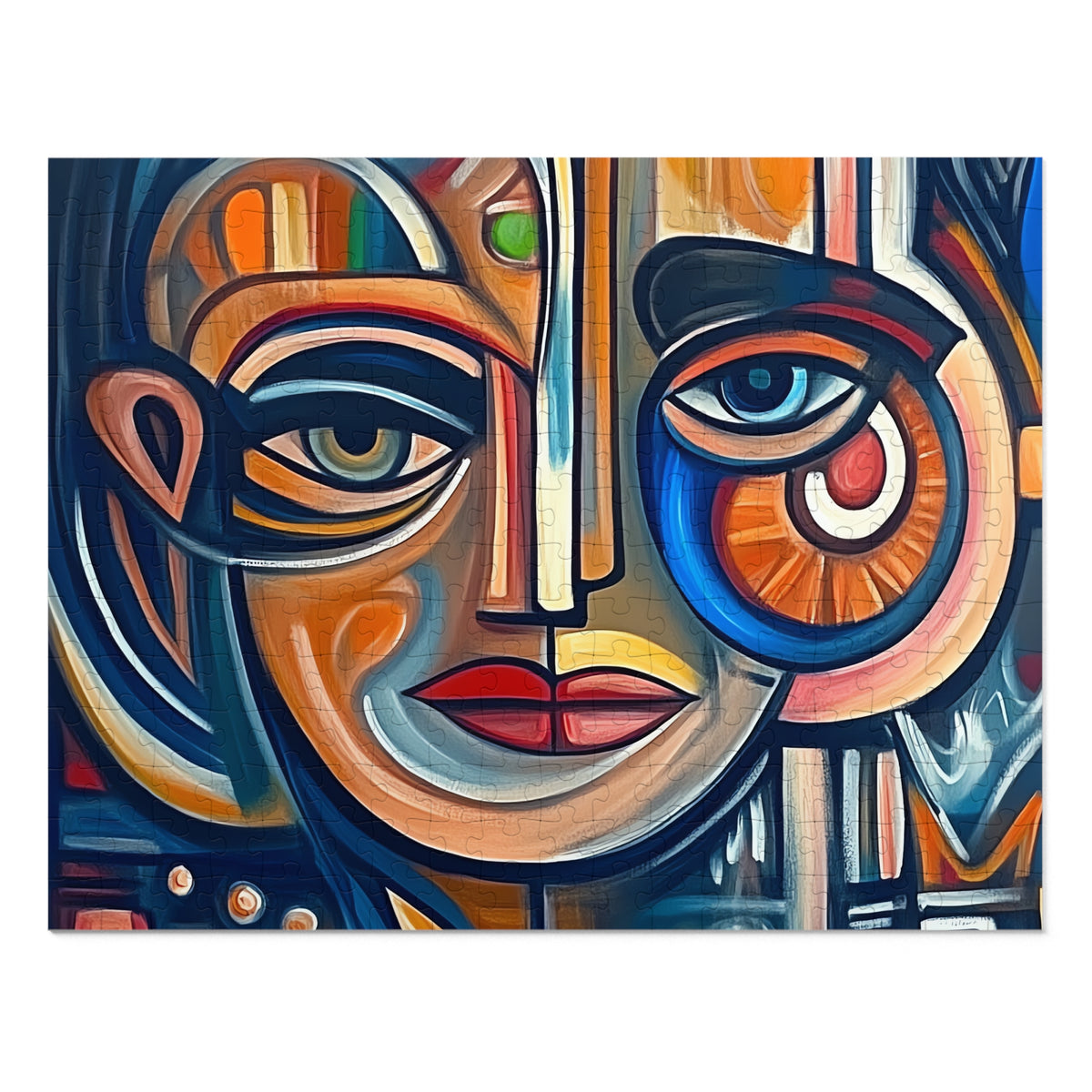 Cubist Face Jigsaw Puzzle with Tin – Cubist Portrait Art